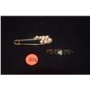 Image 1 : 18K DIAMOND PIN (TESTED) & 18K PEARL PIN (TESTED) (30 PTS, 45 TW) (2 PCS)