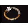 Image 2 : JADE HINGED BANGLE W/GILT WASH OVER SILVER