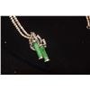 Image 3 : 14K WG DIAMOND NECKLACE W/DETACHABLE DIAMOND & JADE PENDANT (APPROX. 8.7 CTW) (33 GTW)