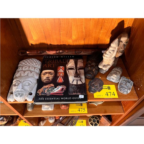 Mask Auction Rasing Number COLLECTION OF MASKS & CARVINGS (9 PCS) - McClain Auctions Hawaii
