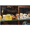 Image 1 : ASSORTED FIGURINES, GLASS EGG, COVERED JARS, ETC. (15 PCS)