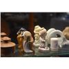 Image 3 : ASSORTED FIGURINES, GLASS EGG, COVERED JARS, ETC. (15 PCS)