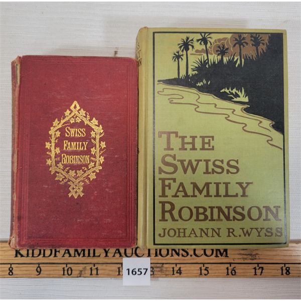 LOT OF 2 - "THE SWISS FAMILY ROBINSON: ADVENTURES IN A DESERT ISLAND" BY JOHANN RUDOLF WYSS