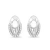 Image 1 : Elliptical-Shaped Diamond Earrings.