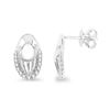 Image 2 : Elliptical-Shaped Diamond Earrings.