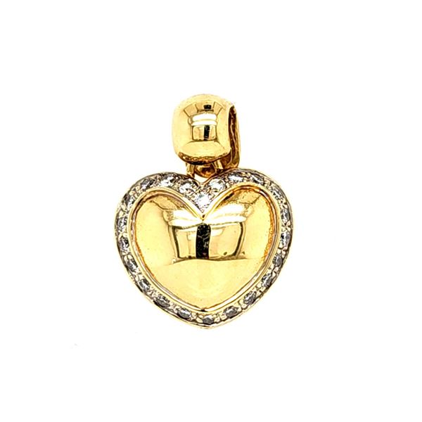 Diamond Heart-Shaped Puffed Pendant - Estate
