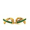 Image 2 : Emerald and Yellow Gold French Clip Earrings