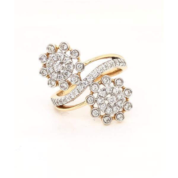 Delightful Diamond Toi et Moi Bypass Ring
