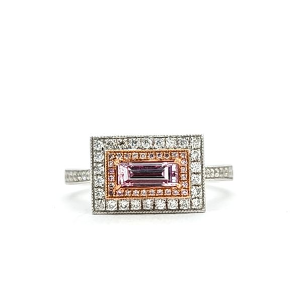 RARE Natural Pink Diamond East-West Ring GIA Cert.