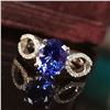 Image 1 : Tanzanite Ring with Looped Diamond Shoulders