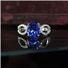 Image 2 : Tanzanite Ring with Looped Diamond Shoulders