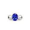 Image 4 : Tanzanite Ring with Looped Diamond Shoulders