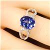 Image 5 : Tanzanite Ring with Looped Diamond Shoulders