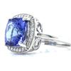 Image 1 : Cushion-Cut Tanzanite and Diamond Frame Ring