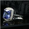 Image 3 : Cushion-Cut Tanzanite and Diamond Frame Ring
