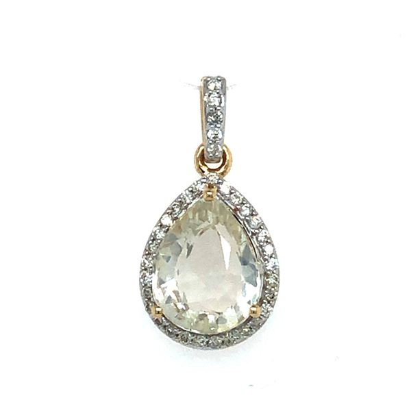 Subtly Demure Yellow Sapphire and Diamond Pendant