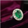 Image 1 : Zambian Emerald and Diamond Halo Ring