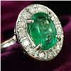Image 2 : Zambian Emerald and Diamond Halo Ring