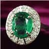 Image 3 : Zambian Emerald and Diamond Halo Ring