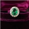 Image 4 : Zambian Emerald and Diamond Halo Ring