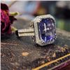 Image 3 : Classically Elegant Iolite and Diamond Halo Ring