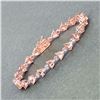 Image 2 : Trilliant-Cut Morganite and Diamond Line Bracelet