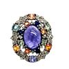 Image 3 : Dynamic Tanzanite, Fancy Sapphire, & Diamond Ring