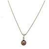Image 3 : Tahitian Pearl and Diamond Drop Pendant Necklace