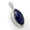 Image 1 : Intriguing Iolite and Diamond Halo Navette Pendant