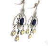 Image 2 : Sapphire-Emerald-Opal & Diamond Statement Earrings