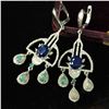 Image 4 : Sapphire-Emerald-Opal & Diamond Statement Earrings