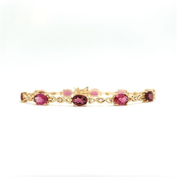 Magically Mauve Pink Tourmaline & Diamond Bracelet