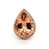 Image 1 : Maximalist Pear-Shaped Morganite and Diamond Ring