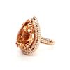 Image 2 : Maximalist Pear-Shaped Morganite and Diamond Ring