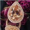 Image 3 : Maximalist Pear-Shaped Morganite and Diamond Ring