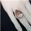 Image 4 : Maximalist Pear-Shaped Morganite and Diamond Ring