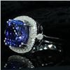 Image 5 : Cushion-Cut Tanzanite and Diamond Halo Ring