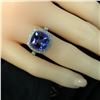 Image 8 : Cushion-Cut Tanzanite and Diamond Halo Ring
