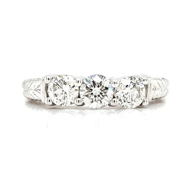 Exquisitely Detailed Diamond Trinity 3-Stone Ring