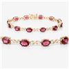 Image 1 : Rubellite Tourmaline and Diamond Gemstone Bracelet