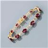 Image 3 : Rubellite Tourmaline and Diamond Gemstone Bracelet