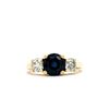 Image 1 : Estate Blue Sapphire and Diamond Three-Stone Ring