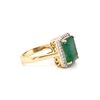 Image 3 : Zambian Emerald and Sparkling Diamond Halo Ring