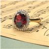 Image 1 : Remarkable Rhodolite Garnet Ring with Diamond Halo