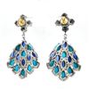 Image 4 : Stunning Turquoise, Kyanite, and Diamond Earrings
