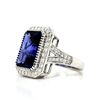 Image 1 : Stunning Crown-Set Tanzanite and Diamond Halo Ring