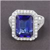 Image 7 : Stunning Crown-Set Tanzanite and Diamond Halo Ring