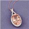 Image 3 : Modernized Morganite and Diamond Halo Pendant