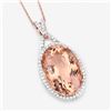 Image 4 : Modernized Morganite and Diamond Halo Pendant