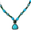 Image 2 : Versatile Turquoise, Emerald, and Diamond Necklace